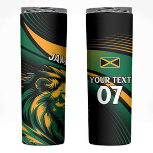 Afro-Jamaica Heritage Custom Skinny Tumbler Roaring Lion