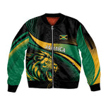 Afro-Jamaica Heritage Custom Sleeve Zip Bomber Jacket Roaring Lion