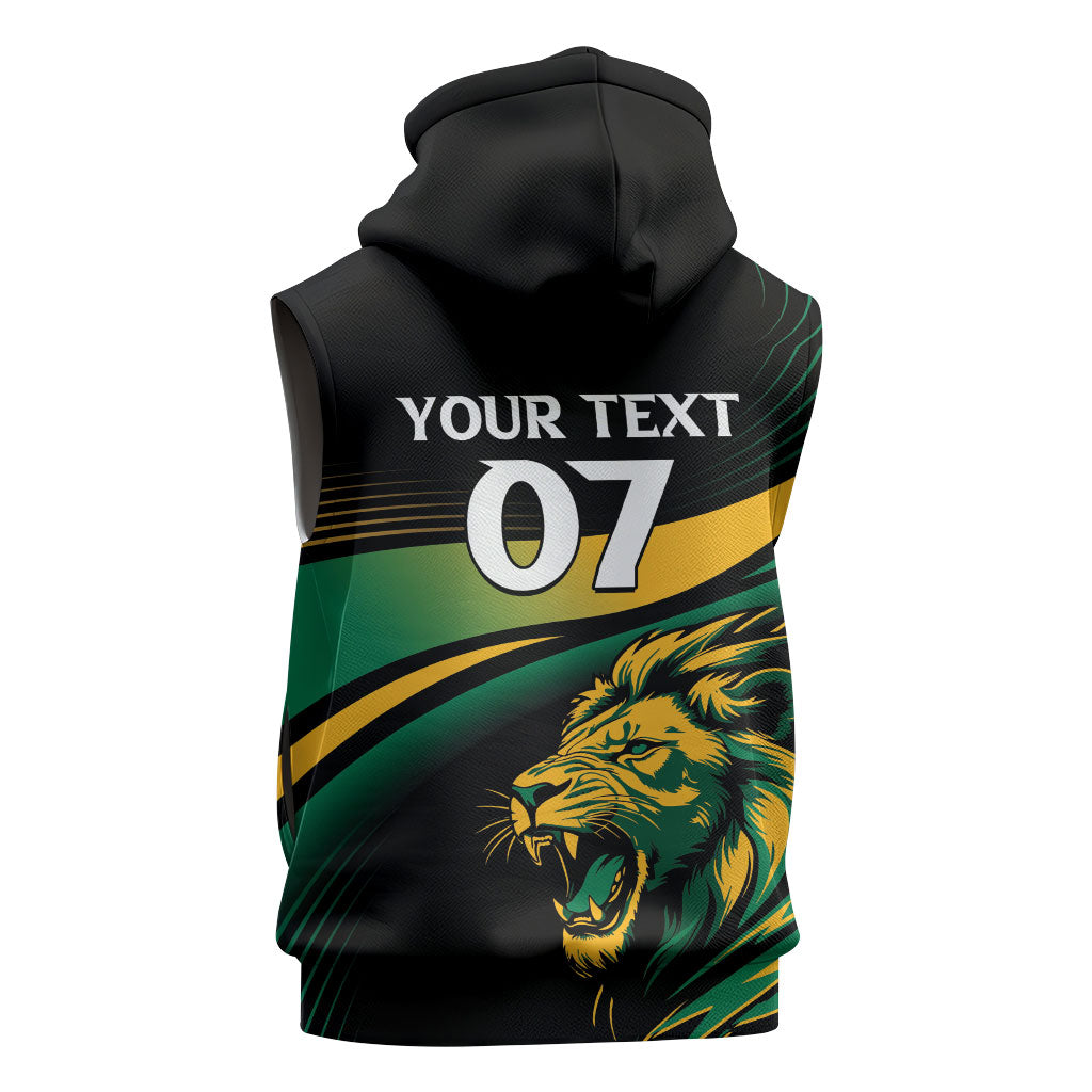 Afro-Jamaica Heritage Custom Sleeveless Hoodie Roaring Lion