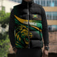 Afro-Jamaica Heritage Custom Sleeveless Puffer Jacket Roaring Lion