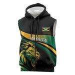 Afro-Jamaica Heritage Custom Sleeveless Zip Hoodie Roaring Lion