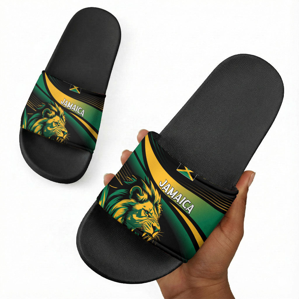 Afro-Jamaica Heritage Slide Sandals Roaring Lion