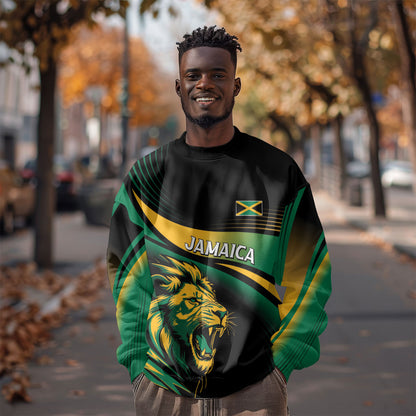Afro-Jamaica Heritage Custom Sweatshirt Roaring Lion