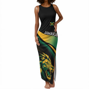Afro-Jamaica Heritage Custom Tank Maxi Dress Roaring Lion