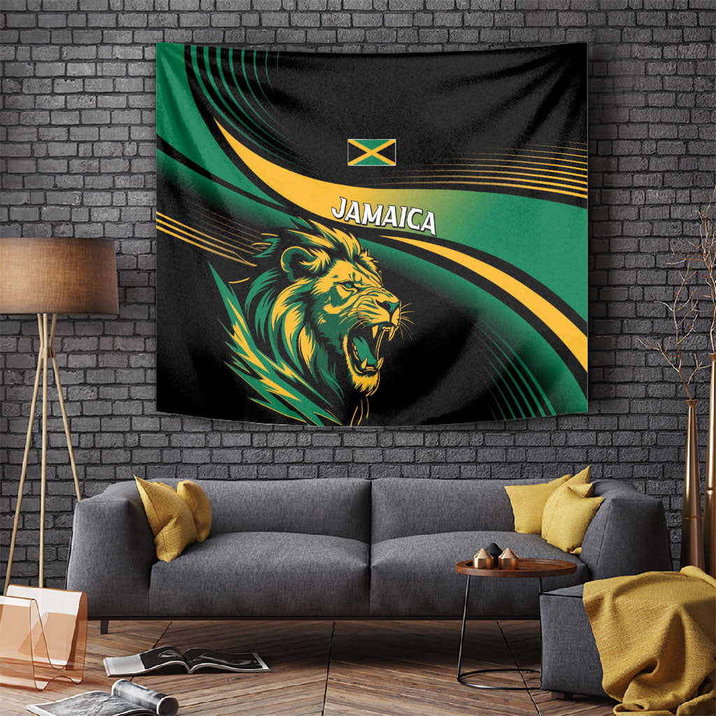 Afro-Jamaica Heritage Tapestry Roaring Lion