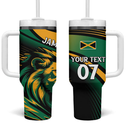 Afro-Jamaica Heritage Custom Tumbler With Handle Roaring Lion