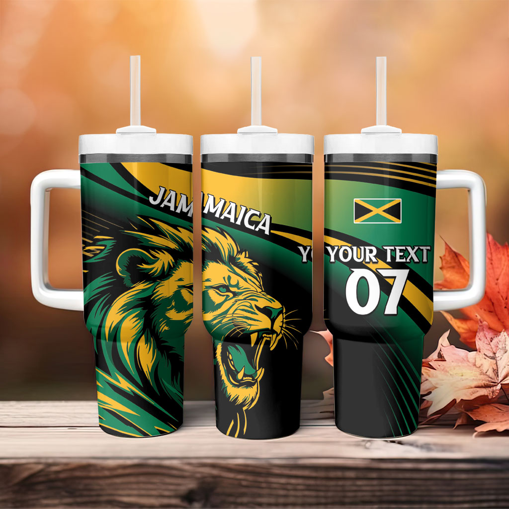 Afro-Jamaica Heritage Custom Tumbler With Handle Roaring Lion