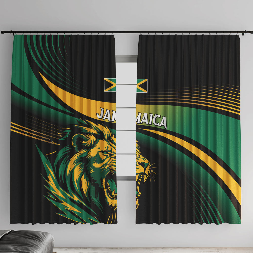 Afro-Jamaica Heritage Window Curtain Roaring Lion
