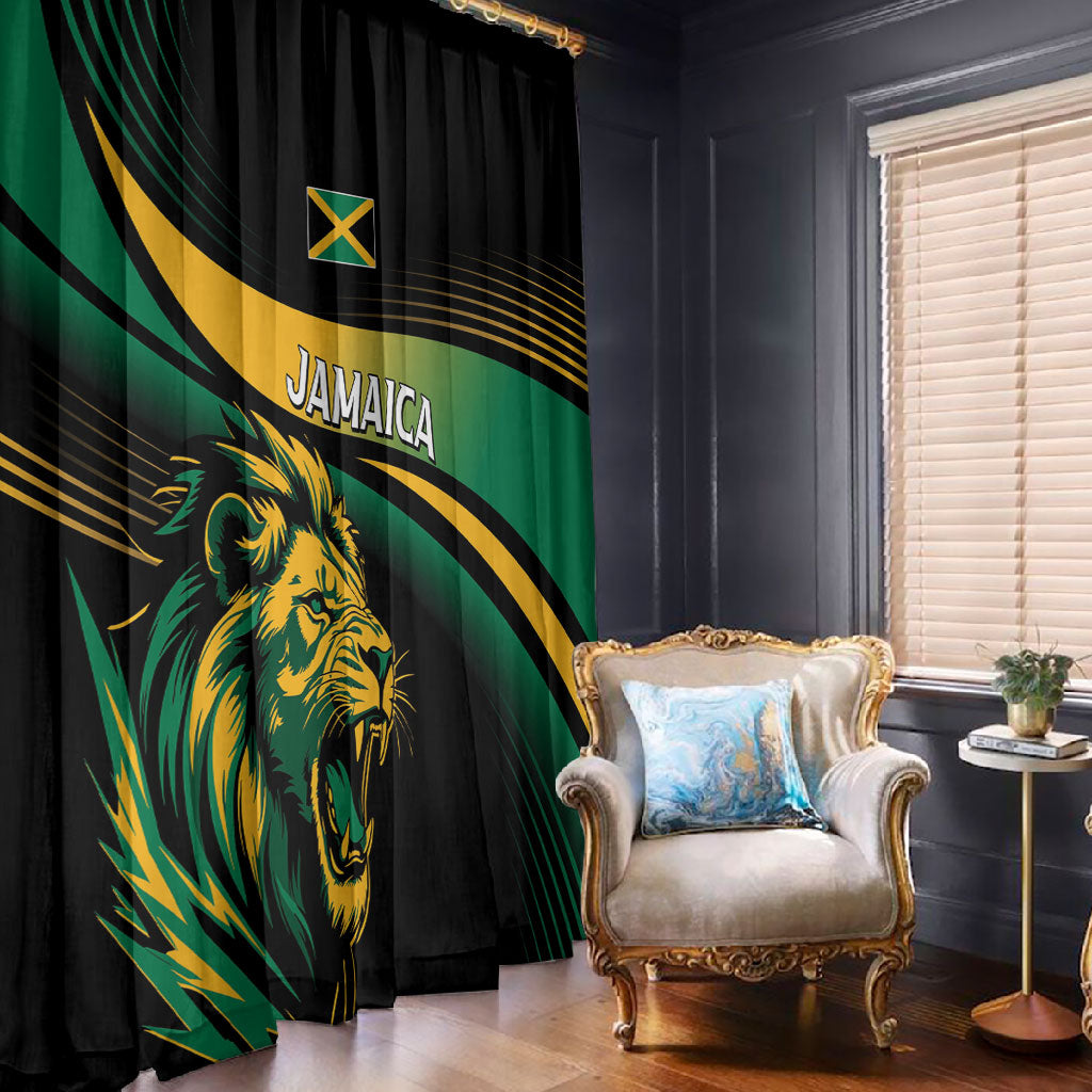 Afro-Jamaica Heritage Window Curtain Roaring Lion