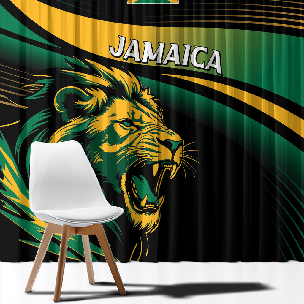 Afro-Jamaica Heritage Window Curtain Roaring Lion