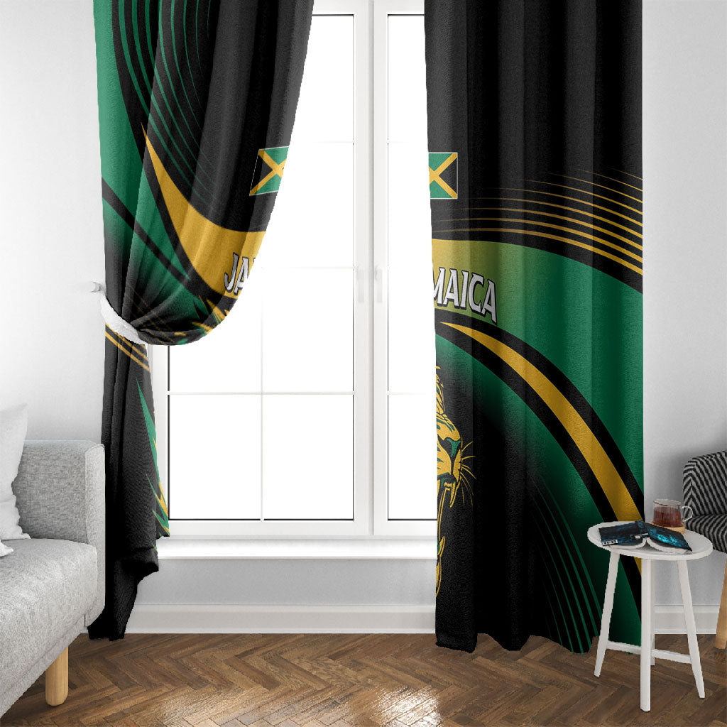 Afro-Jamaica Heritage Window Curtain Roaring Lion