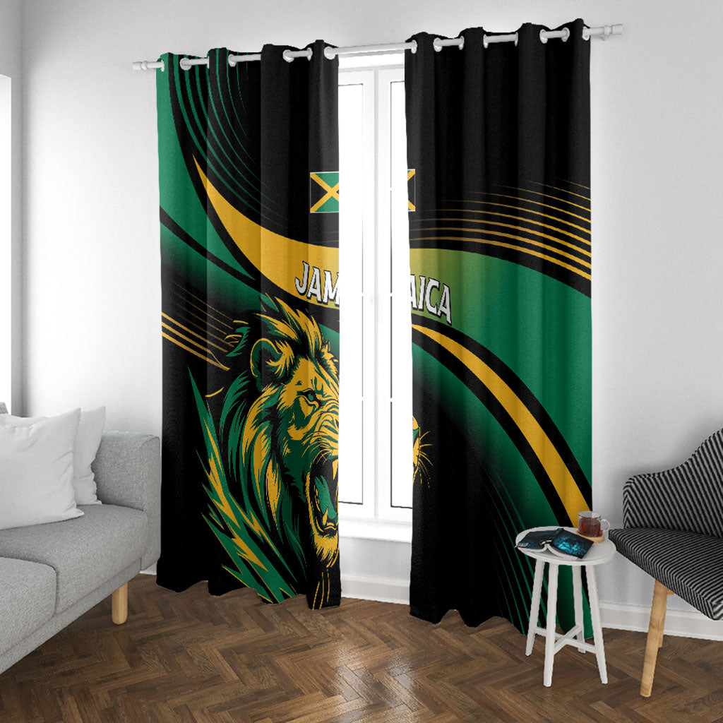 Afro-Jamaica Heritage Window Curtain Roaring Lion