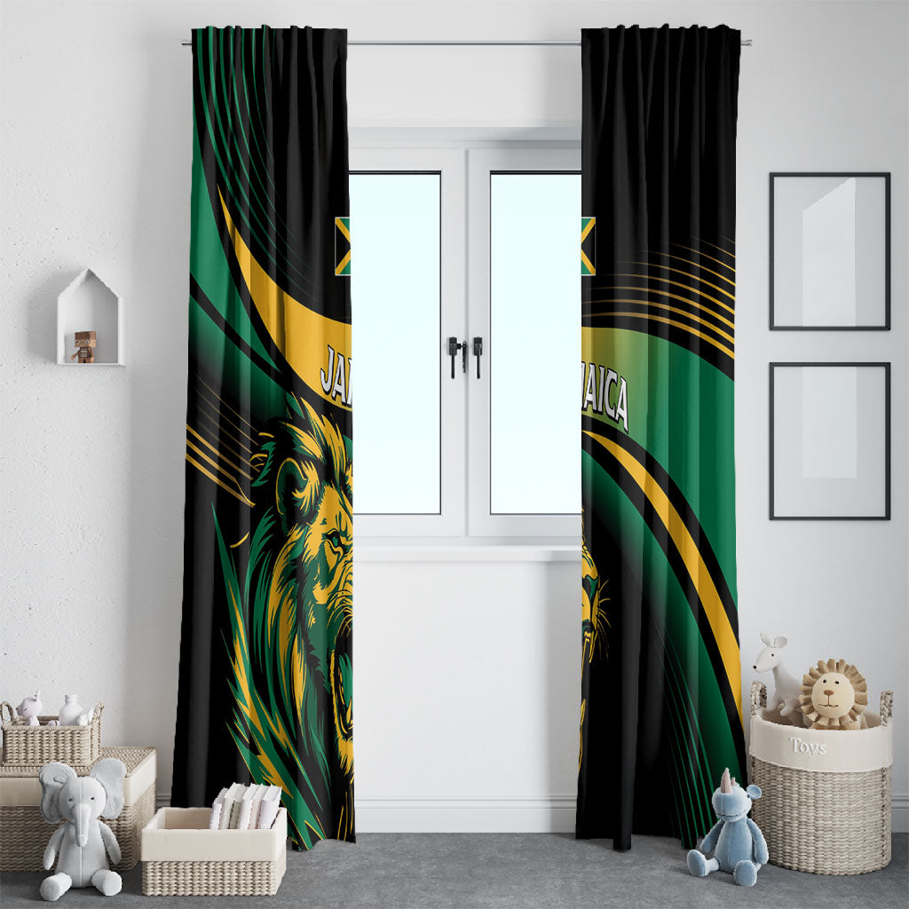 Afro-Jamaica Heritage Window Curtain Roaring Lion