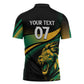 Afro-Jamaica Heritage Custom Zipper Polo Shirt Roaring Lion
