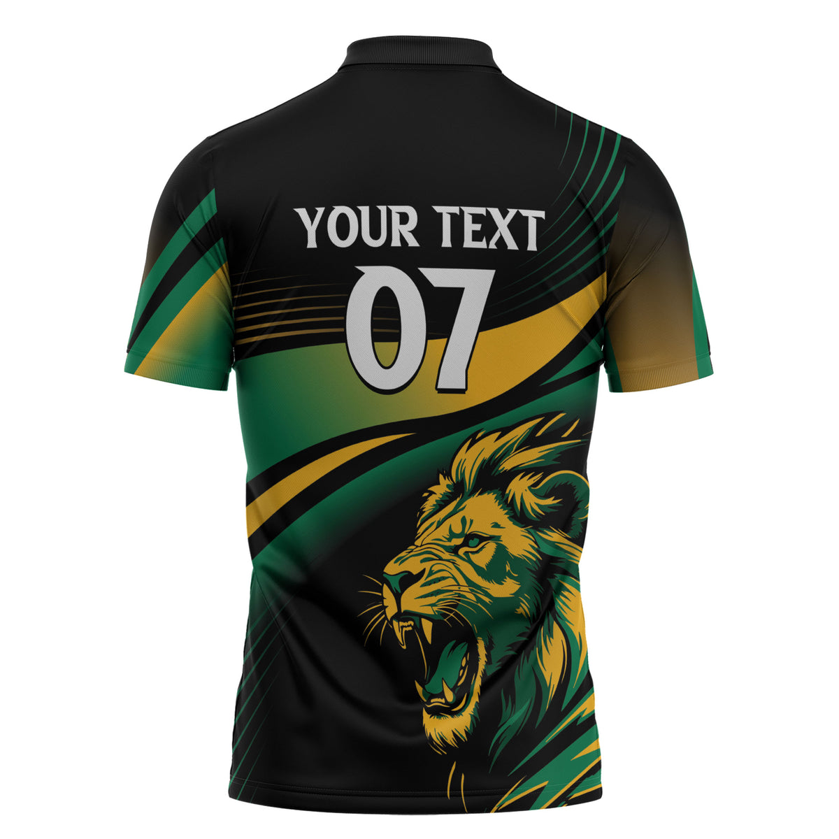 Afro-Jamaica Heritage Custom Zipper Polo Shirt Roaring Lion