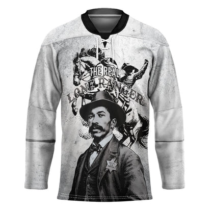 Black Cowboys - The Real Lone Ranger Reeves Hockey Jersey