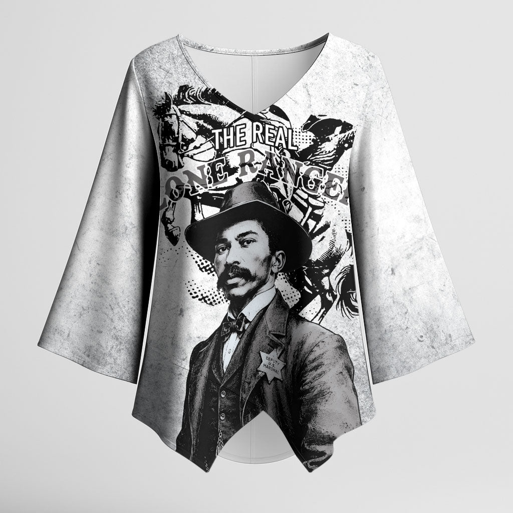 Black Cowboys - The Real Lone Ranger Reeves Kimono Sleeve Blouse