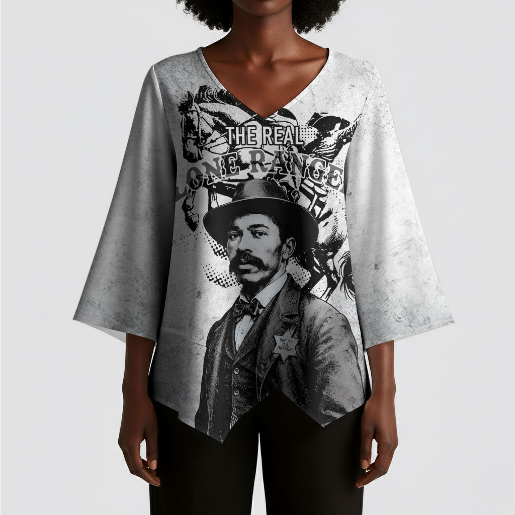 Black Cowboys - The Real Lone Ranger Reeves Kimono Sleeve Blouse