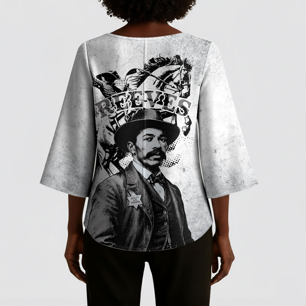 Black Cowboys - The Real Lone Ranger Reeves Kimono Sleeve Blouse