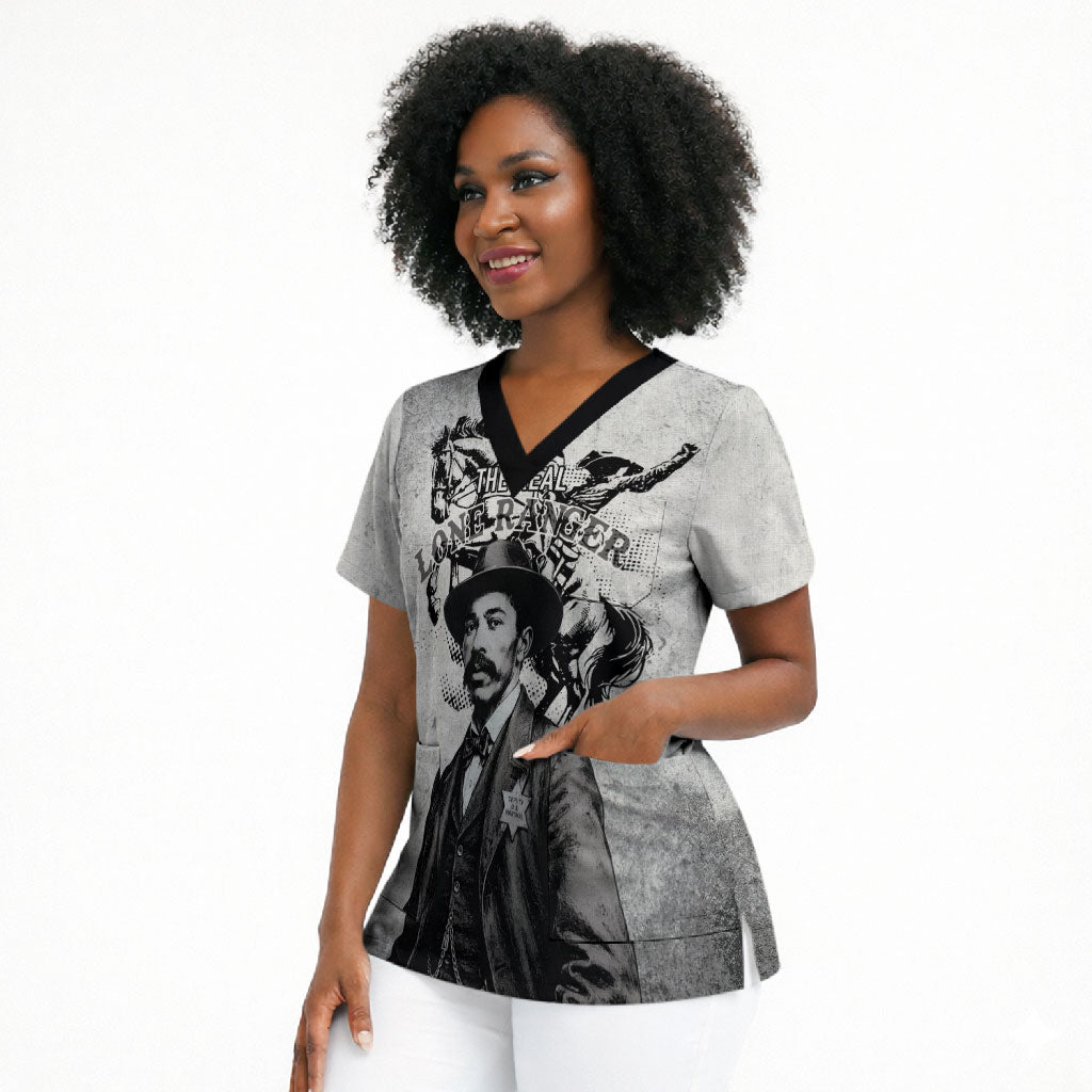 Black Cowboys - The Real Lone Ranger Reeves Scrub Top