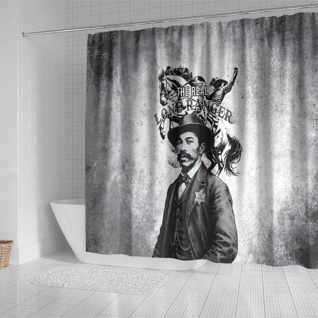 Black Cowboys - The Real Lone Ranger Reeves Shower Curtain