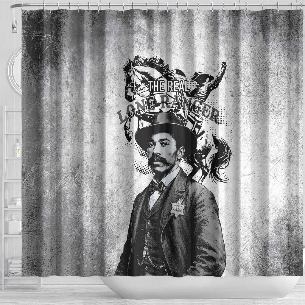 Black Cowboys - The Real Lone Ranger Reeves Shower Curtain