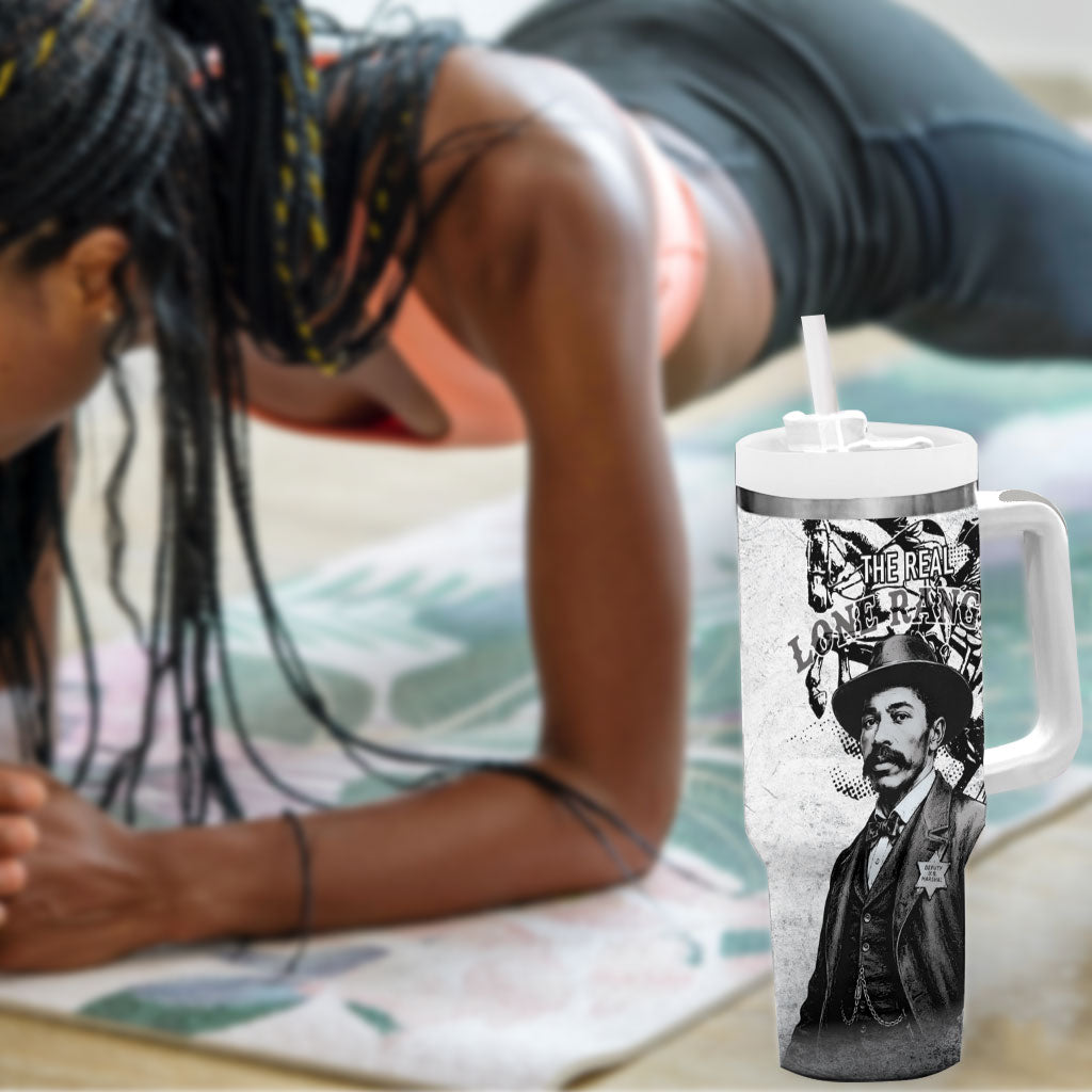 Black Cowboys - The Real Lone Ranger Reeves Tumbler With Handle