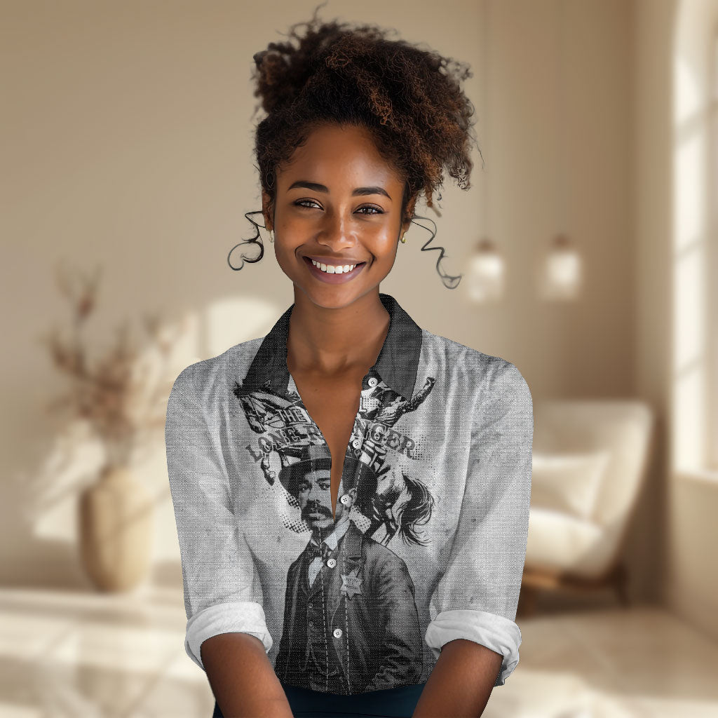 Black Cowboys - The Real Lone Ranger Reeves Women Casual Shirt