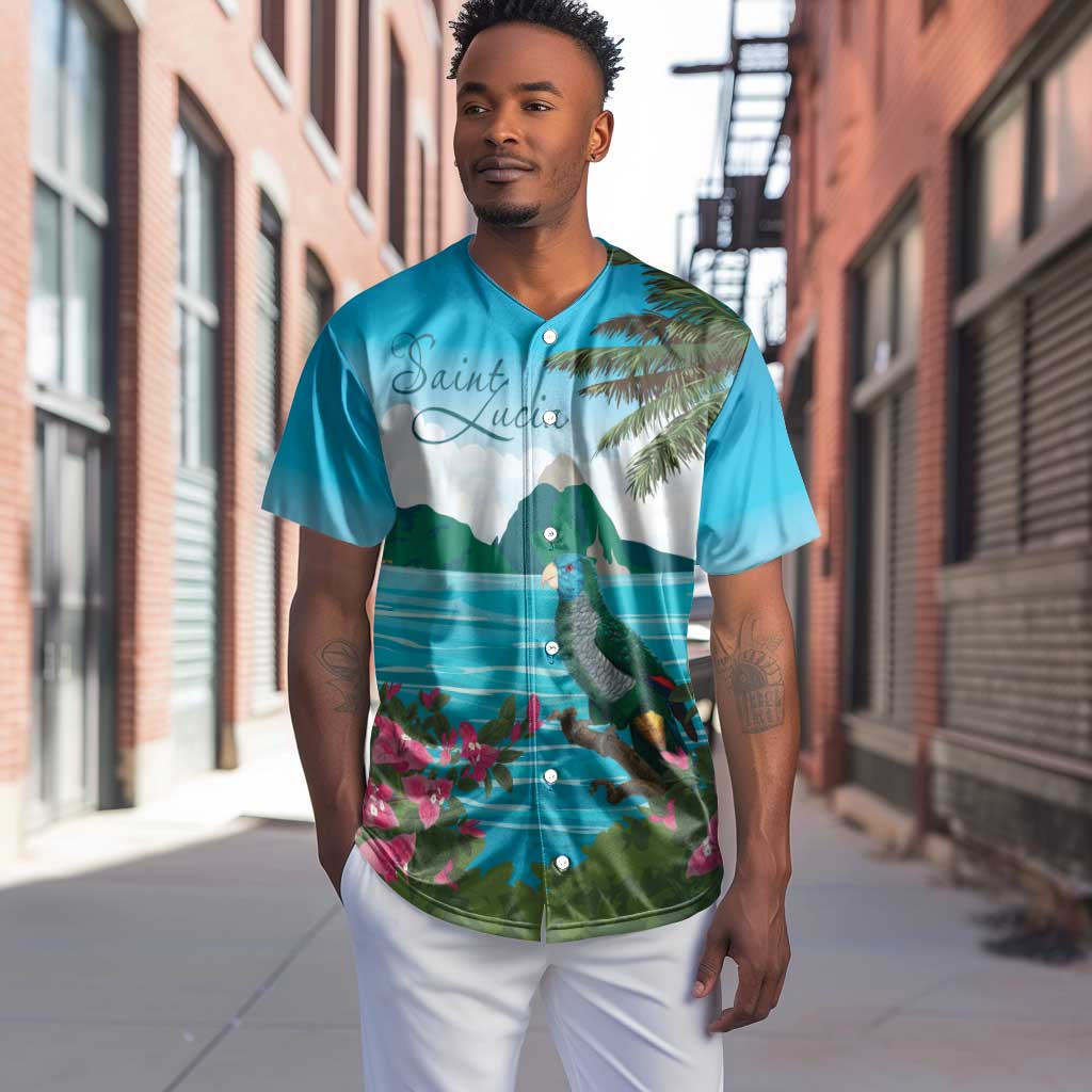 Afro-Saint Lucians Baseball Jersey Pitons Landscape