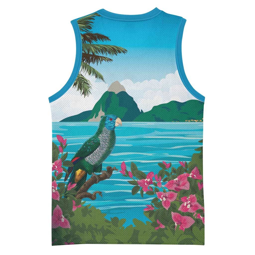 Afro-Saint Lucians Basketball Jersey Pitons Landscape LT7