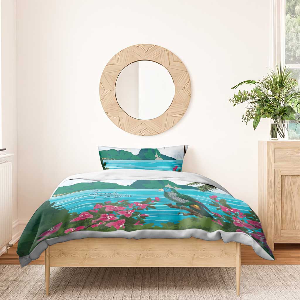 Afro-Saint Lucians Bedding Set Pitons Landscape