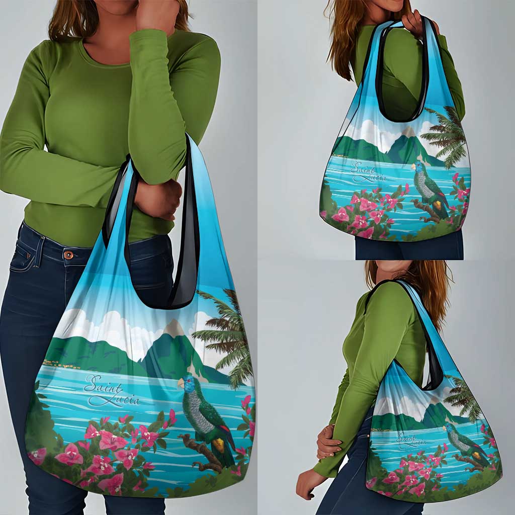 Afro-Saint Lucians Grocery Bag Pitons Landscape