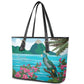 Afro-Saint Lucians Leather Tote Bag Pitons Landscape