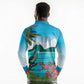 Afro-Saint Lucians Long Sleeve Polo Shirt Pitons Landscape