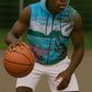 Afro-Saint Lucians Sleeveless Zip Hoodie Pitons Landscape - African Pride