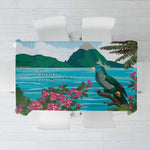 Afro-Saint Lucians Tablecloth Pitons Landscape