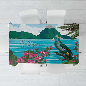 Afro-Saint Lucians Tablecloth Pitons Landscape