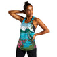 Afro-Saint Lucians Women Racerback Tank Pitons Landscape