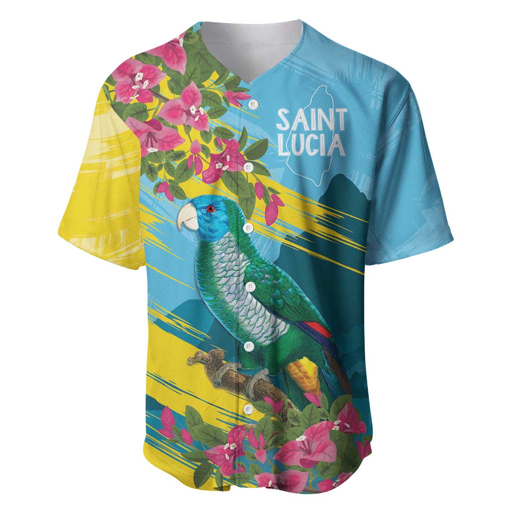 Saint Lucia Afro Baseball Jersey Tropical Vibes