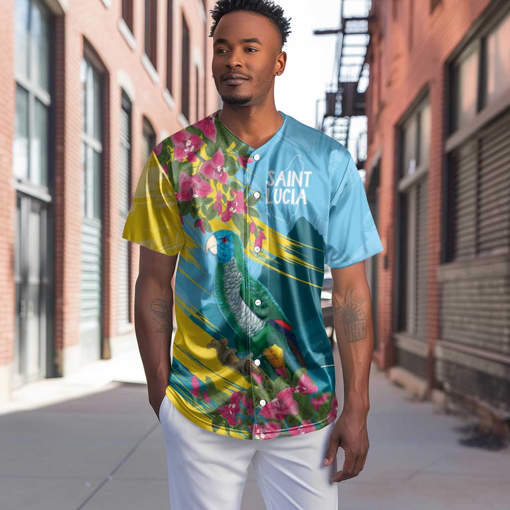 Saint Lucia Afro Baseball Jersey Tropical Vibes