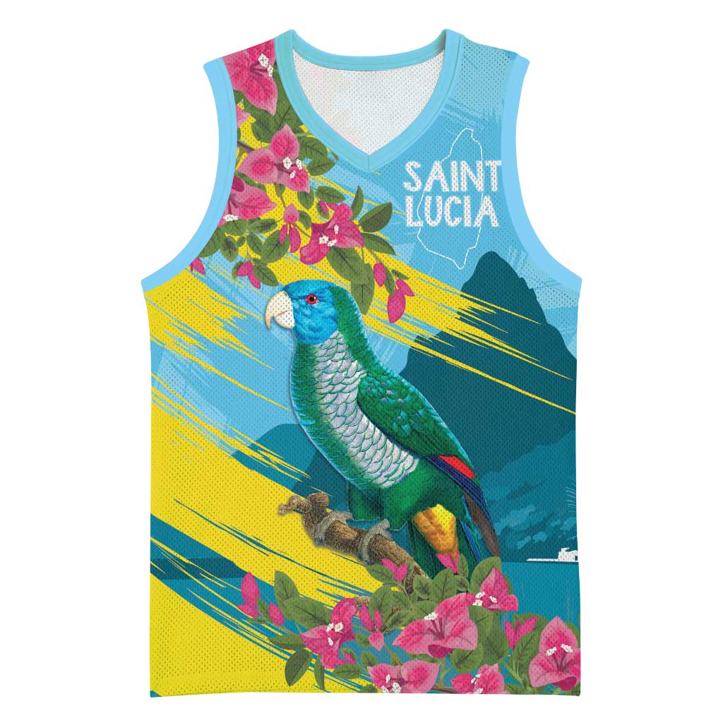Saint Lucia Afro Basketball Jersey Tropical Vibes LT7