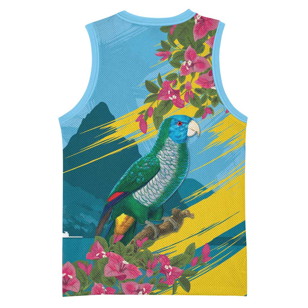Saint Lucia Afro Basketball Jersey Tropical Vibes LT7