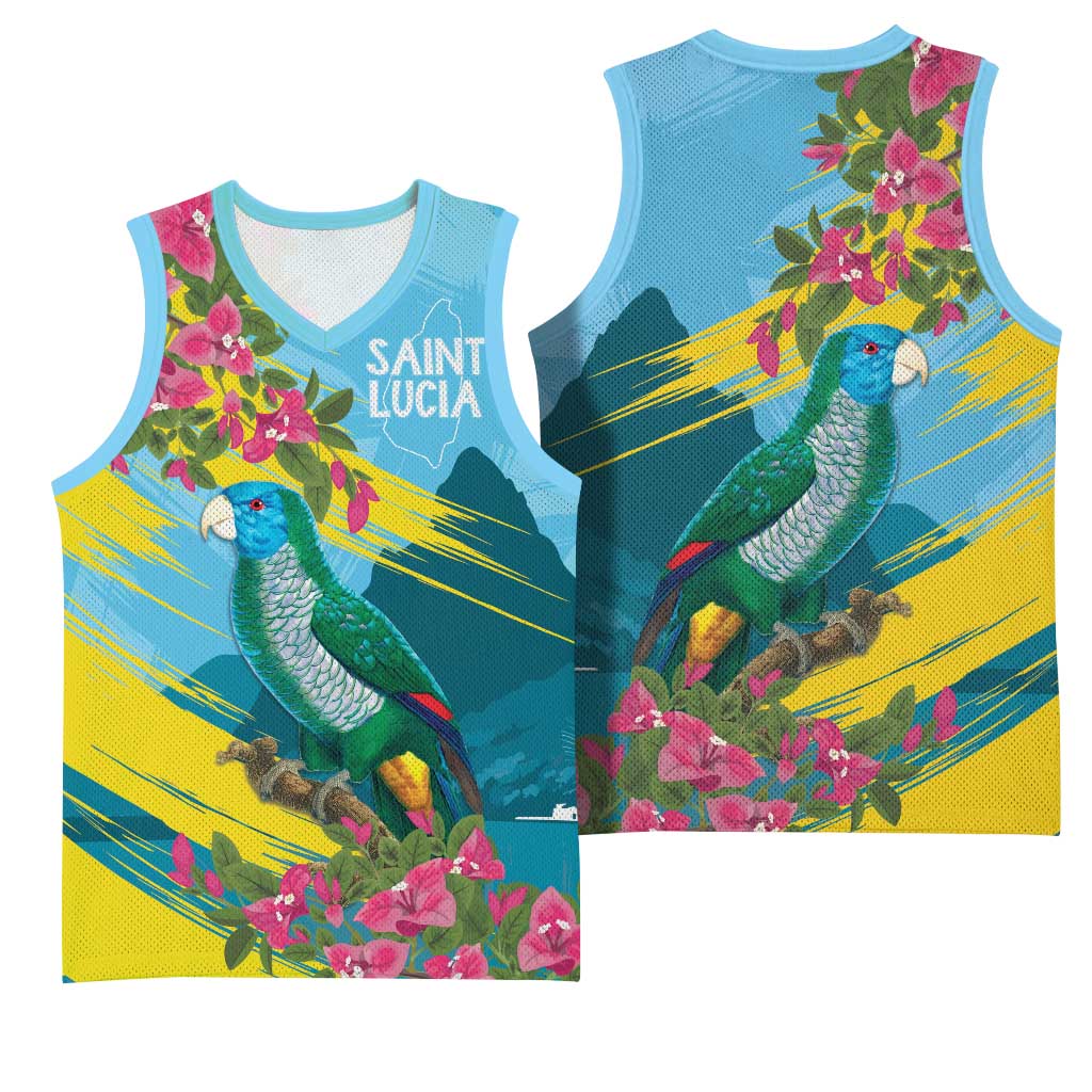 Saint Lucia Afro Basketball Jersey Tropical Vibes LT7