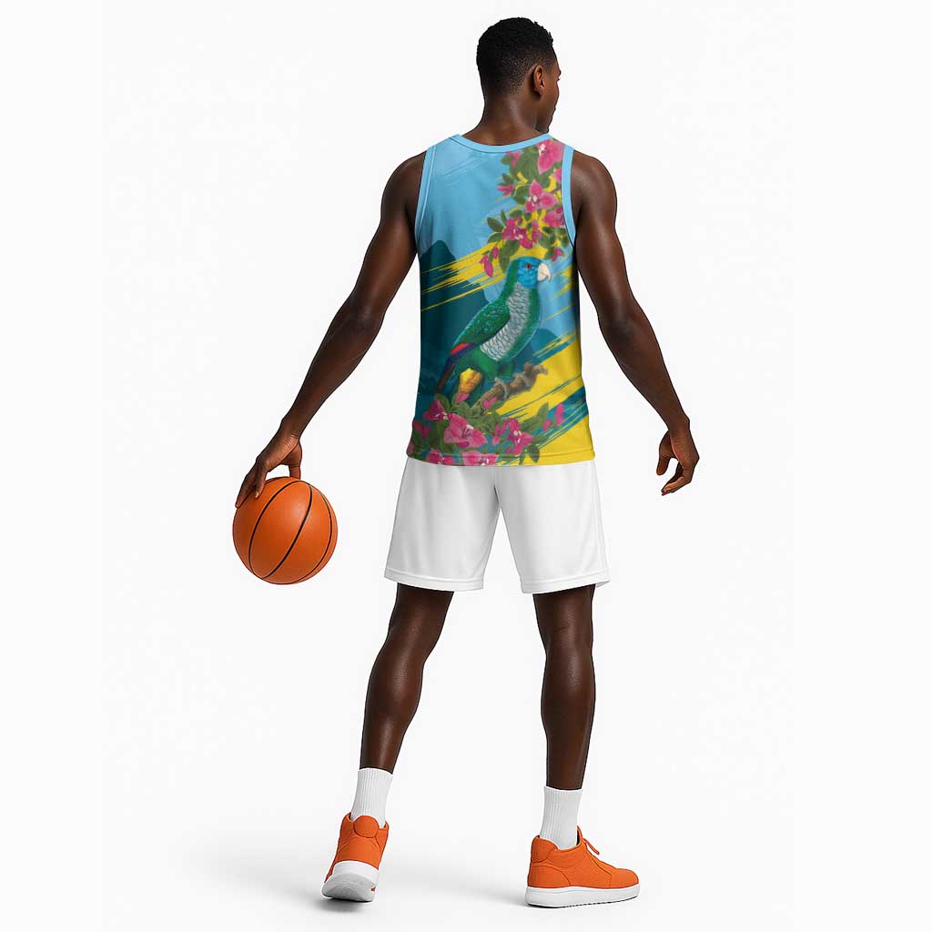 Saint Lucia Afro Basketball Jersey Tropical Vibes LT7