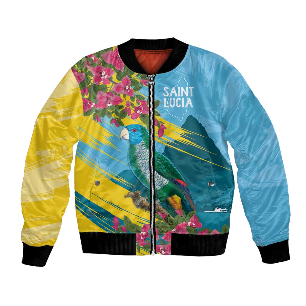 Saint Lucia Afro Bomber Jacket Tropical Vibes