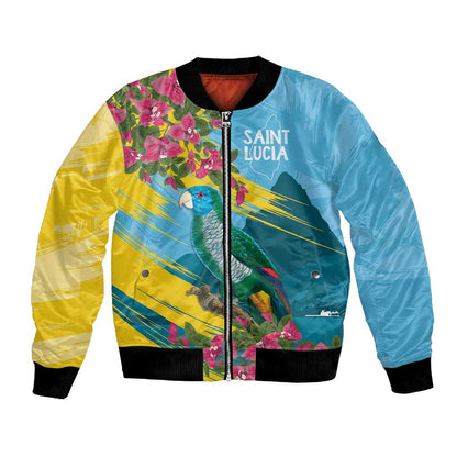 Saint Lucia Afro Bomber Jacket Tropical Vibes