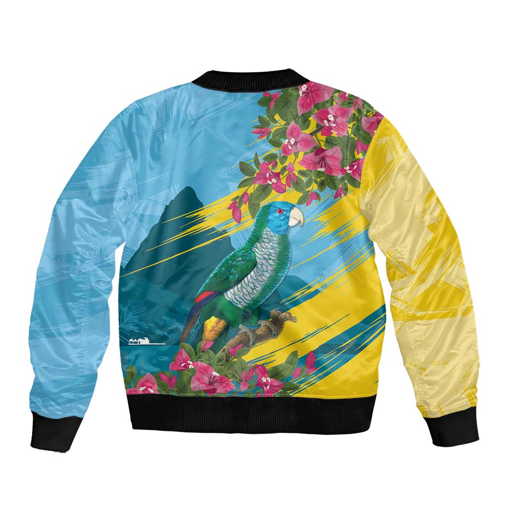 Saint Lucia Afro Bomber Jacket Tropical Vibes