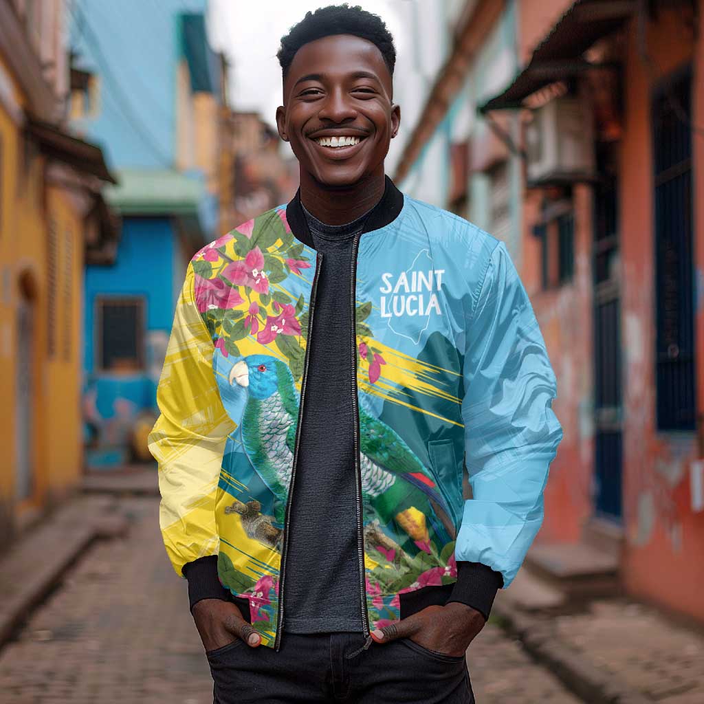 Saint Lucia Afro Bomber Jacket Tropical Vibes