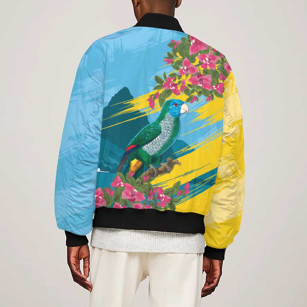 Saint Lucia Afro Bomber Jacket Tropical Vibes