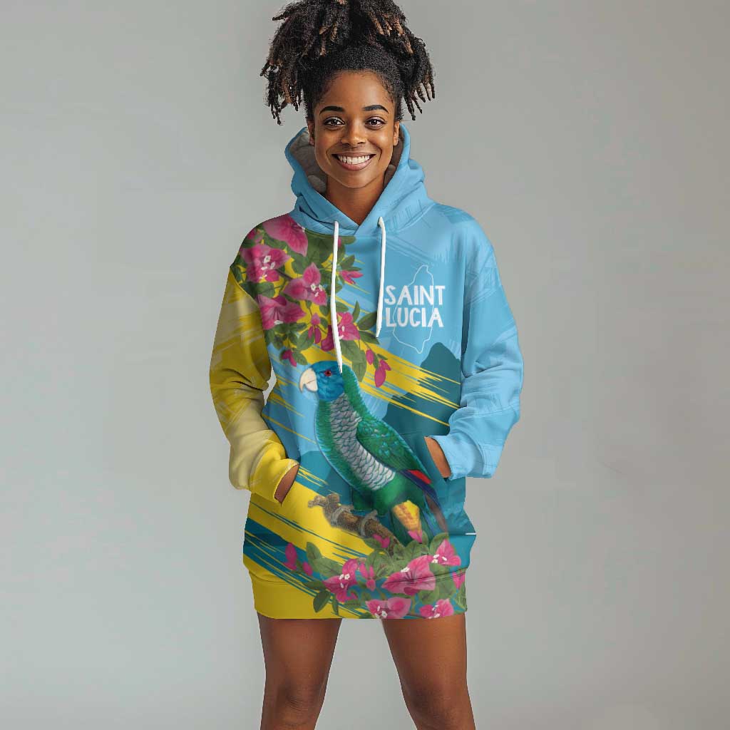 Saint Lucia Afro Hoodie Dress Tropical Vibes